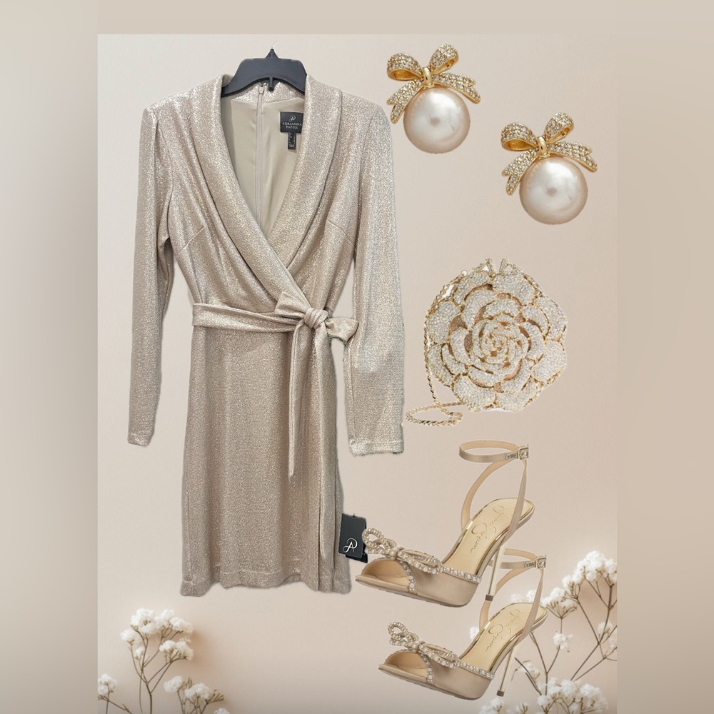 Adrianna Papell Metallic Sheath Dress